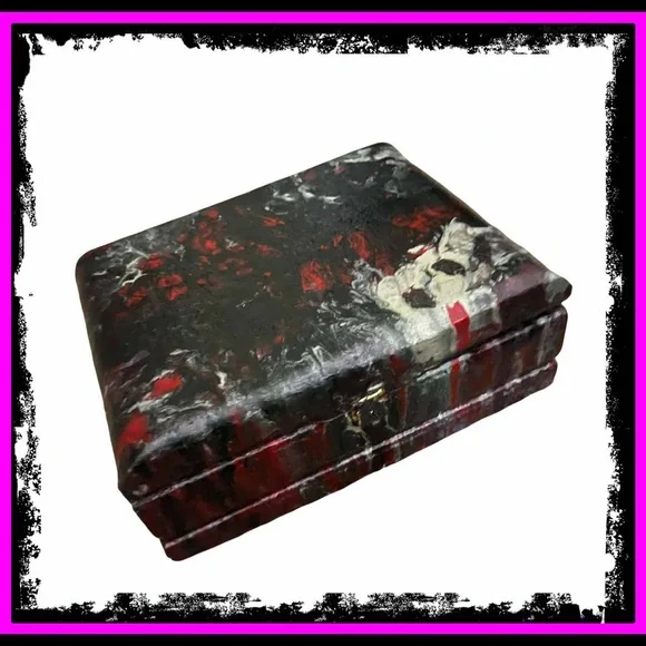 New Artisan Hand Painted By Me Gothic Poured Vintage Cigar Box By Arturo Fuente
